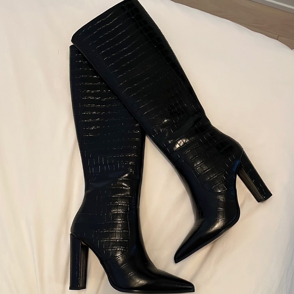 Tony Bianco Croc printer Leather boots